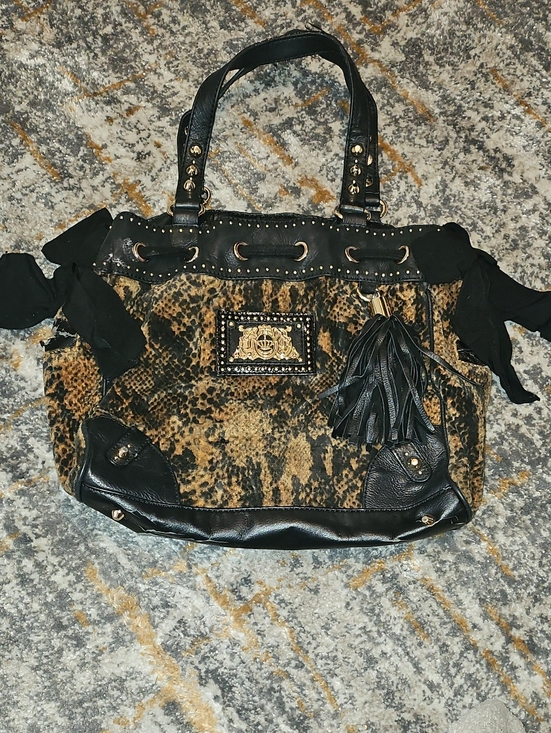 Juicy Couture Handbags - Vintage Juicy Couture Leopard-Print Tote Handbag with Tassel